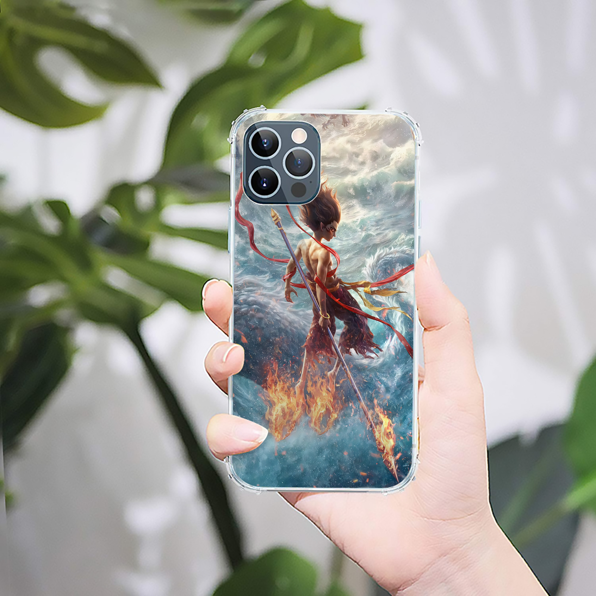 （画像用） Ne Zha 2 ナタ 魔童の大暴れ 【iPhone 12シリーズ対応】透明スマホケース（クリアソフトケース）